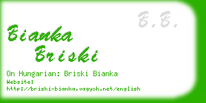 bianka briski business card